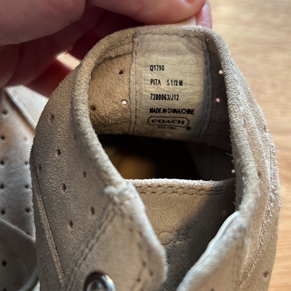 Cream Suede Coach high top shoes - size 5.5 - Picture 4 of 6